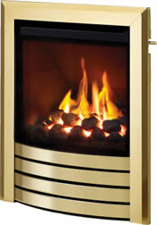 brass / gold gas fire