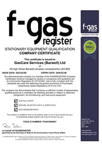 F-Gas Registered installer Barwell